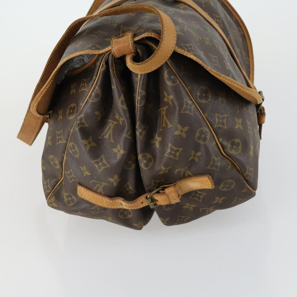 Louis Vuitton Saumur Handbag Monogram Canvas Brown Canvas Shoulder Bag