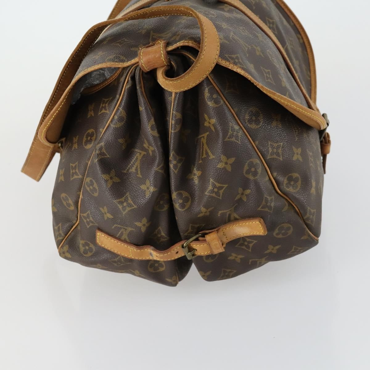 Louis Vuitton Saumur Handbag Monogram Canvas Brown Canvas Shoulder Bag