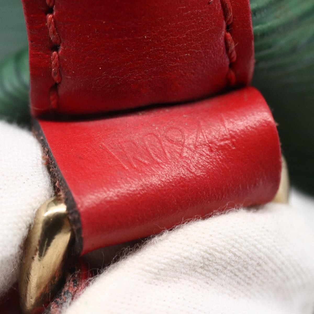 Louis Vuitton Petit Noe Handbag Two Tone Epi Leather Green Leather Bag