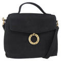 Celine Circle Logo Shoulder Bag Leather Black Leather Shoulder Bag Bag