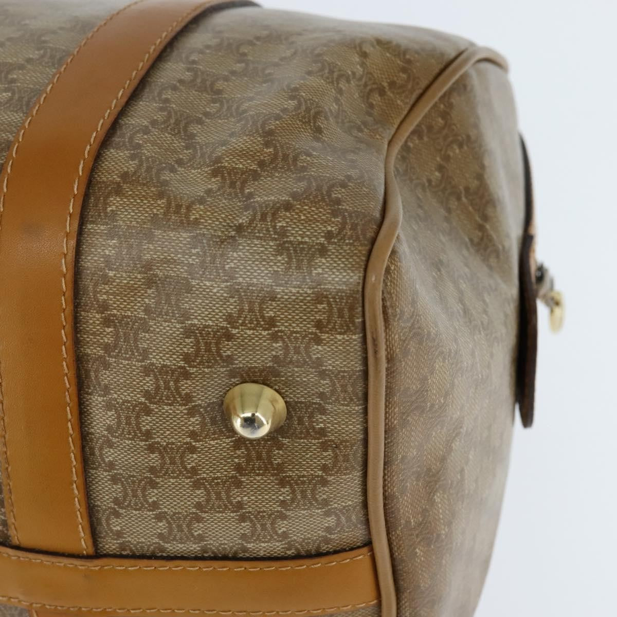 Celine Vintage Duffle Bag Macadam Coated Canvas Beige Canvas Handbag
