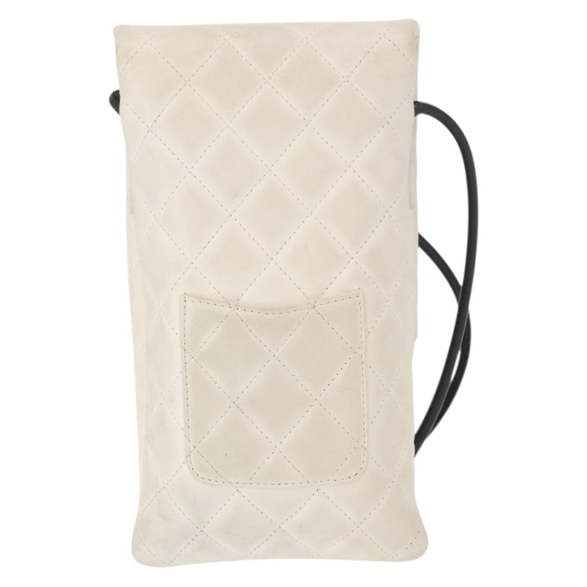 Chanel Cambon Flap Crossbody Bag Quilted Lambskin White Leather Shoulder Bag Bag