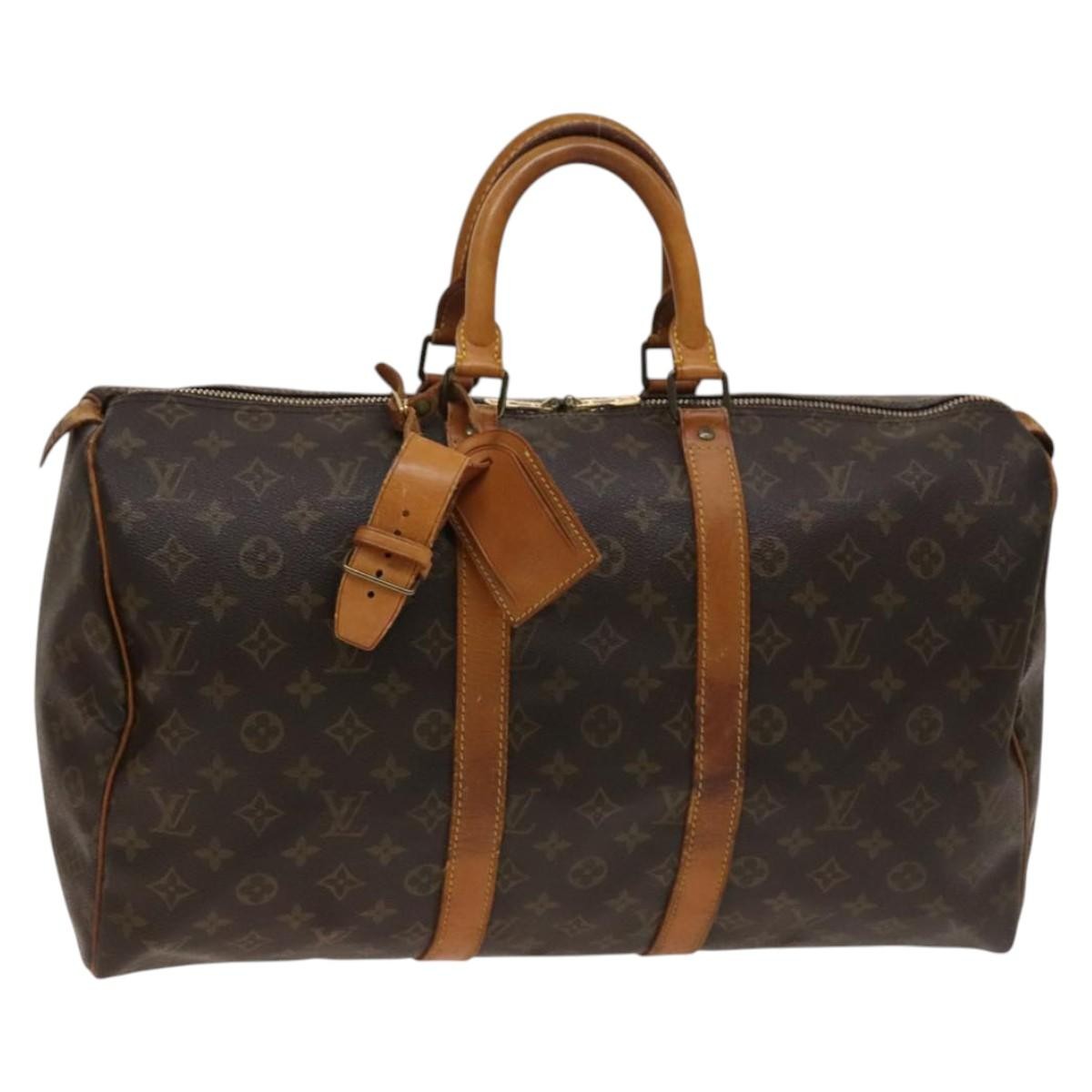 Louis Vuitton Keepall Bag Monogram Canvas Brown Canvas Travel Bag