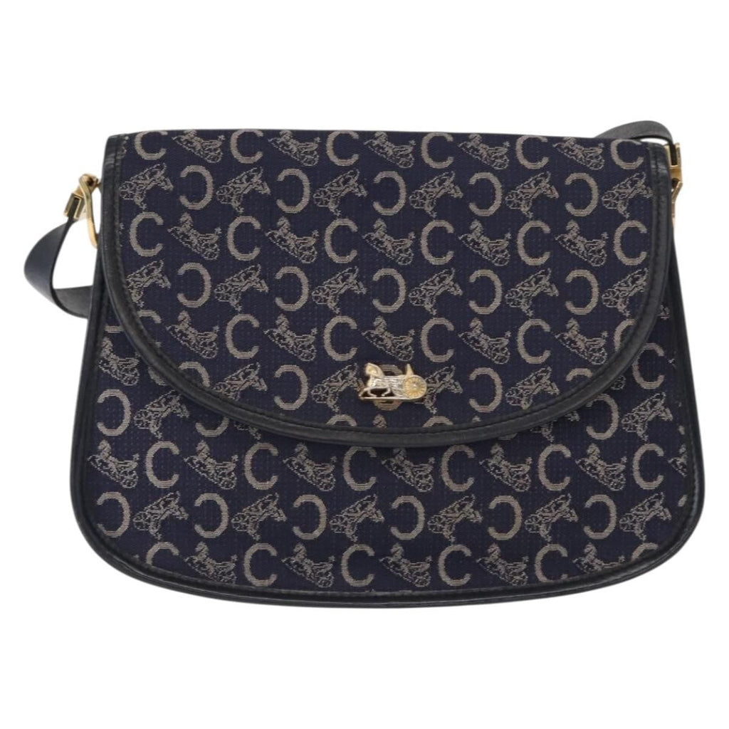 Celine C Sulky Shoulder Bag Canvas Navy Canvas Shoulder Bag Bag
