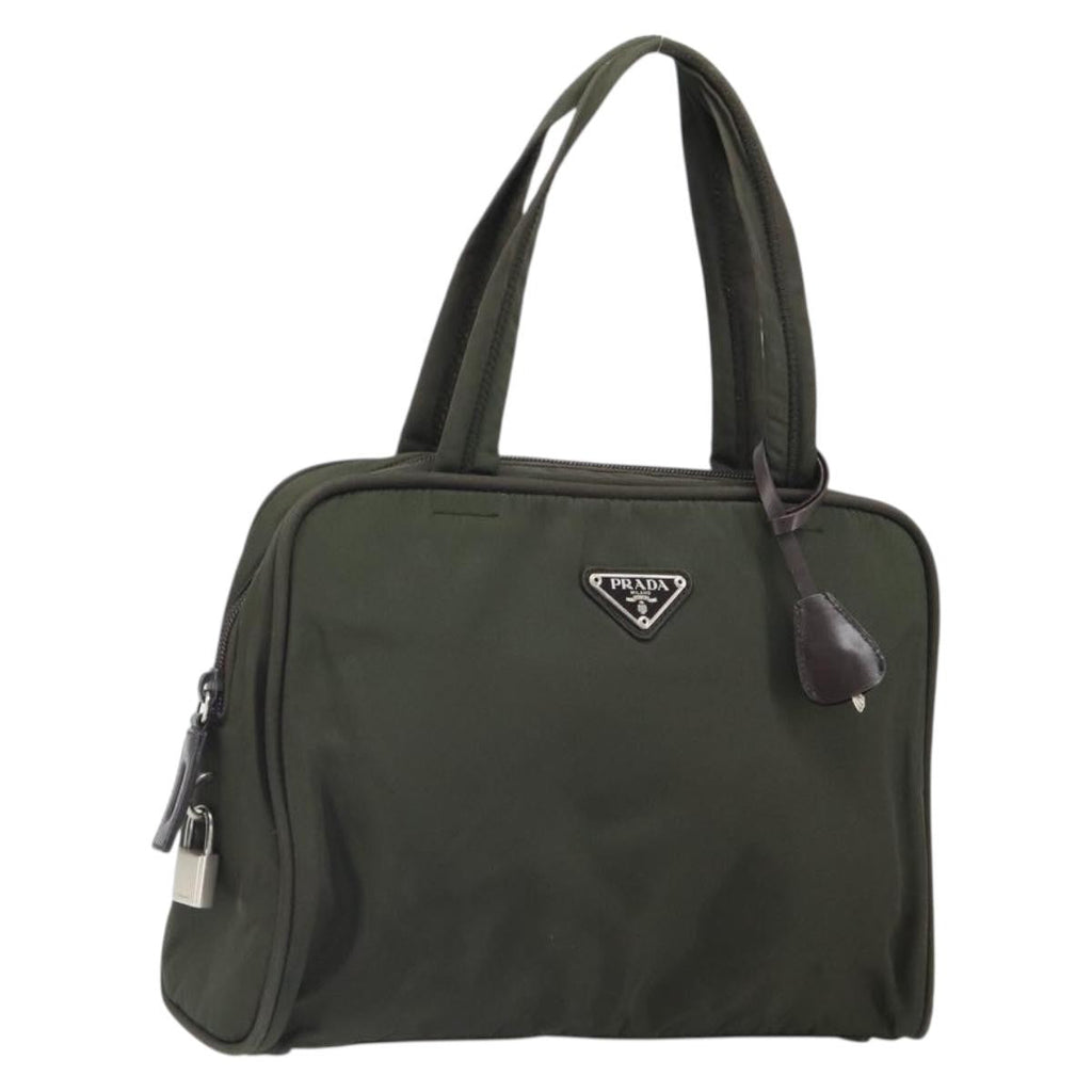 Prada Zip Around Tote Tessuto Khaki Nylon Handbag