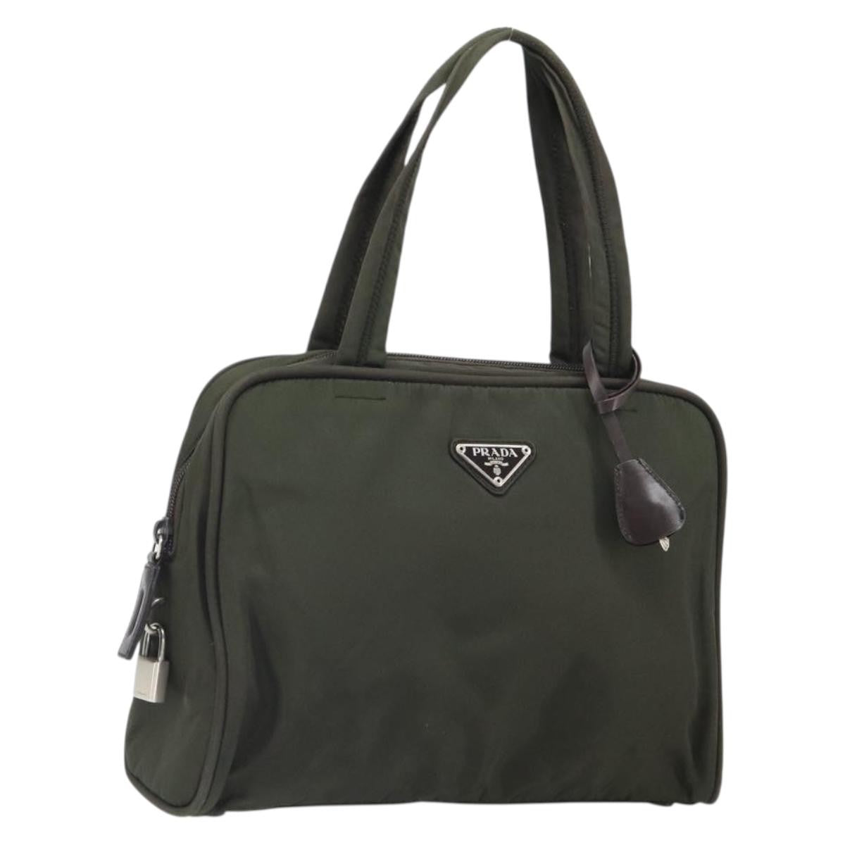 Prada Zip Around Tote Tessuto Khaki Nylon Handbag
