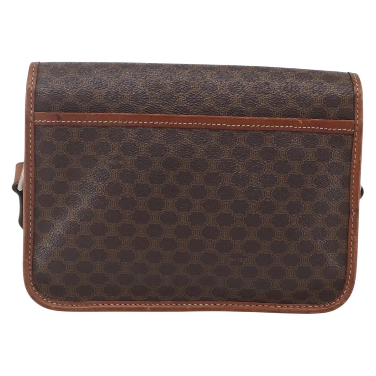 Celine Flap Shoulder Bag Canvas Brown Canvas Shoulder Bag Bag