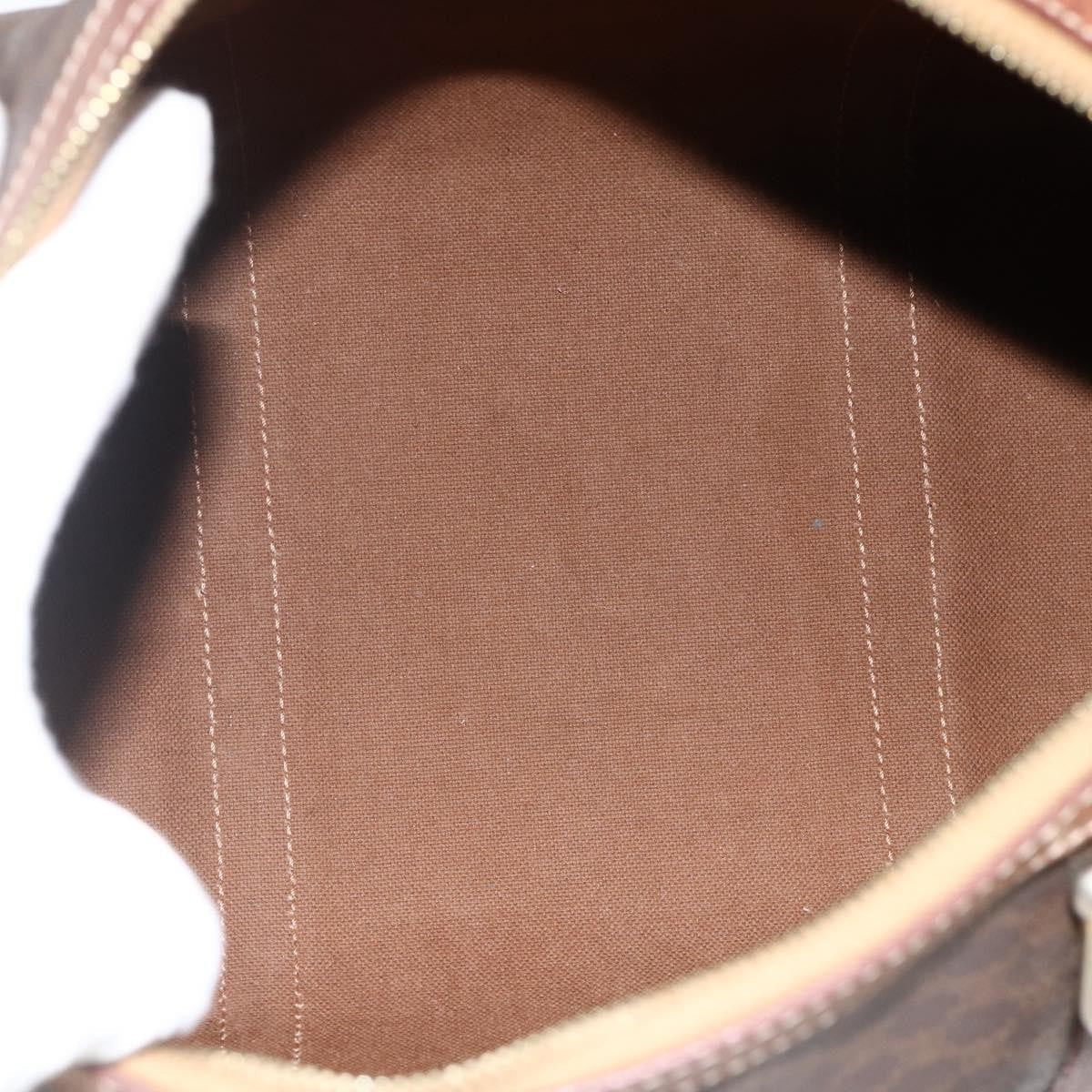 Celine Macadam Handbag Macadam With Leather Brown Canvas Handbag