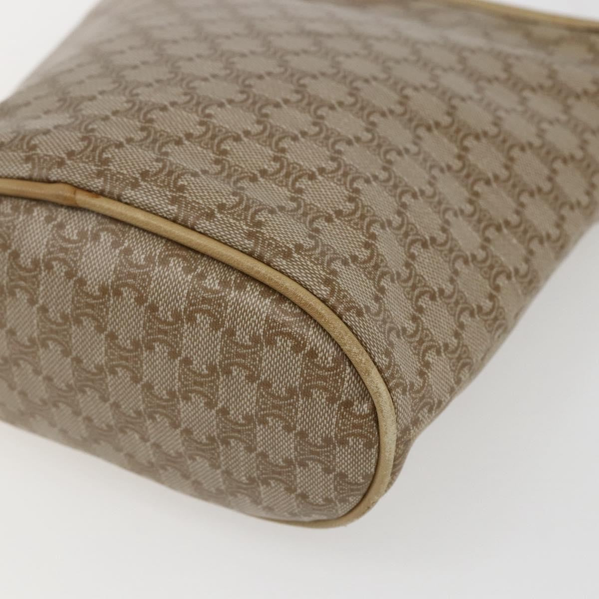 Celine Vintage Macadam Shoulder Bag Canvas Beige Canvas Shoulder Bag Bag