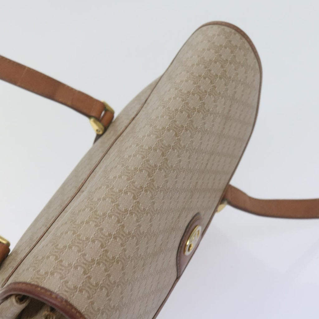 Celine Vintage Macadam Handbag Canvas And Leather Beige Canvas Handbag