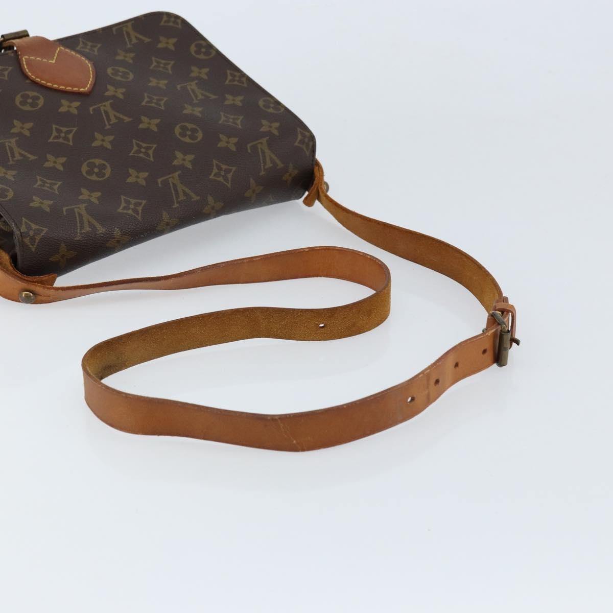 Louis Vuitton Cartouchiere Handbag Monogram Canvas Brown Canvas Shoulder Bag