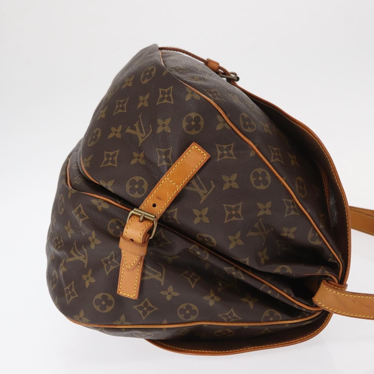 Louis Vuitton Saumur Handbag Monogram Canvas Brown Canvas Shoulder Bag