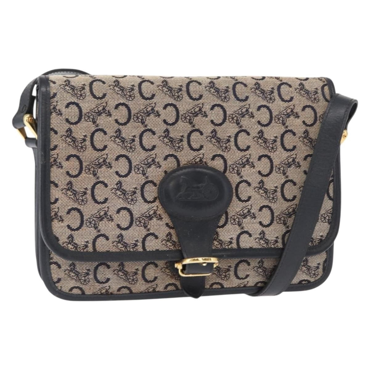 Celine C Sulky Shoulder Bag Canvas Navy Canvas Shoulder Bag Bag