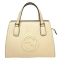 Gucci Soho Shoulder Bag Leather White Leather Handbag (Pre-Owned)