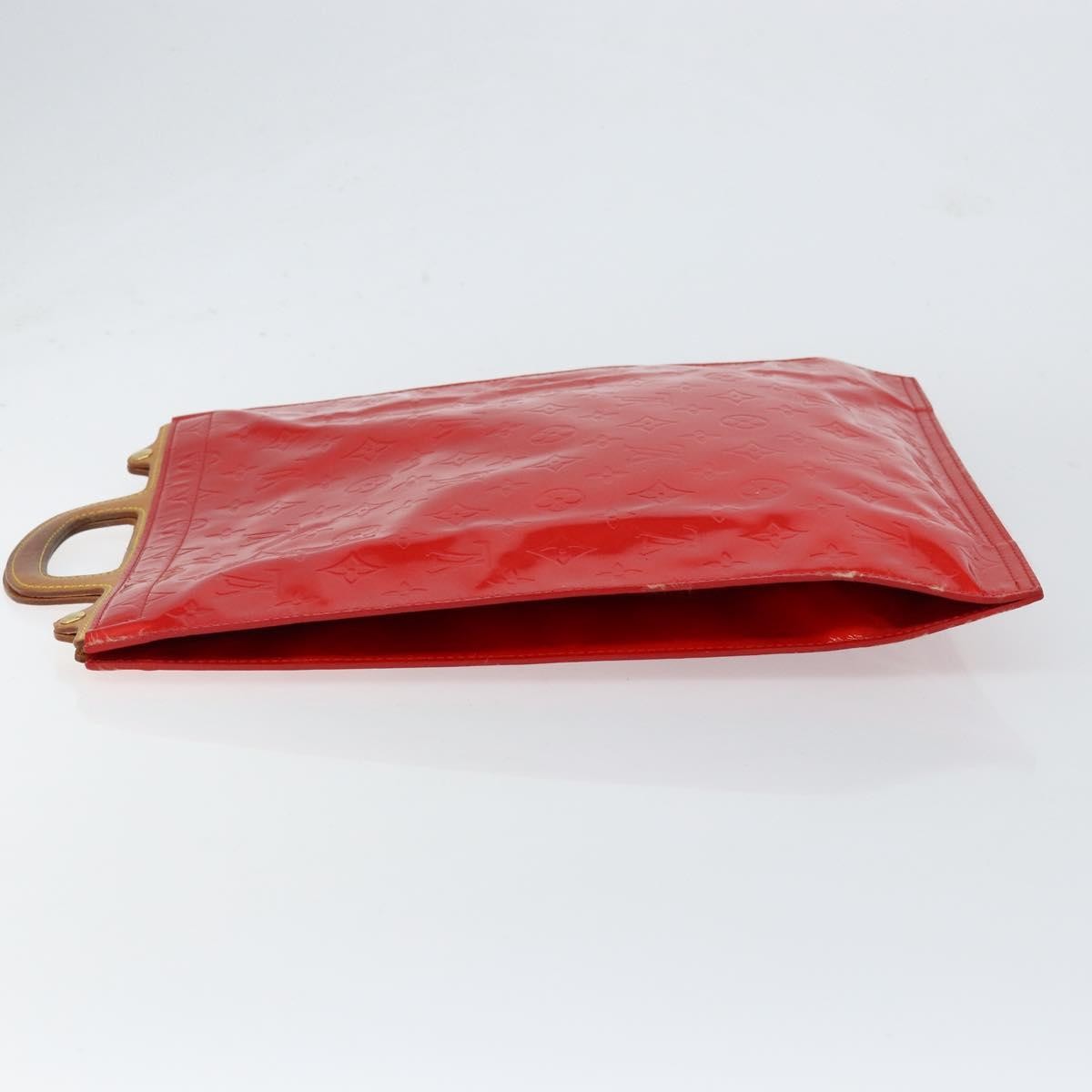Louis Vuitton Stanton Handbag Monogram Vernis Red Patent_Leather Tote Bag