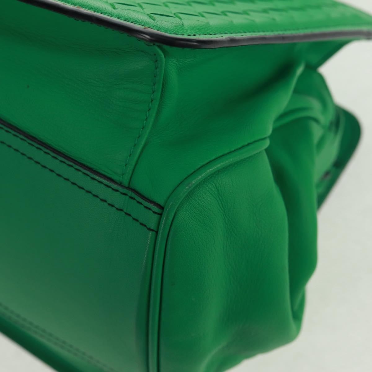 Bottega Veneta Intrecciato Handbag Leather Green Leather Handbag