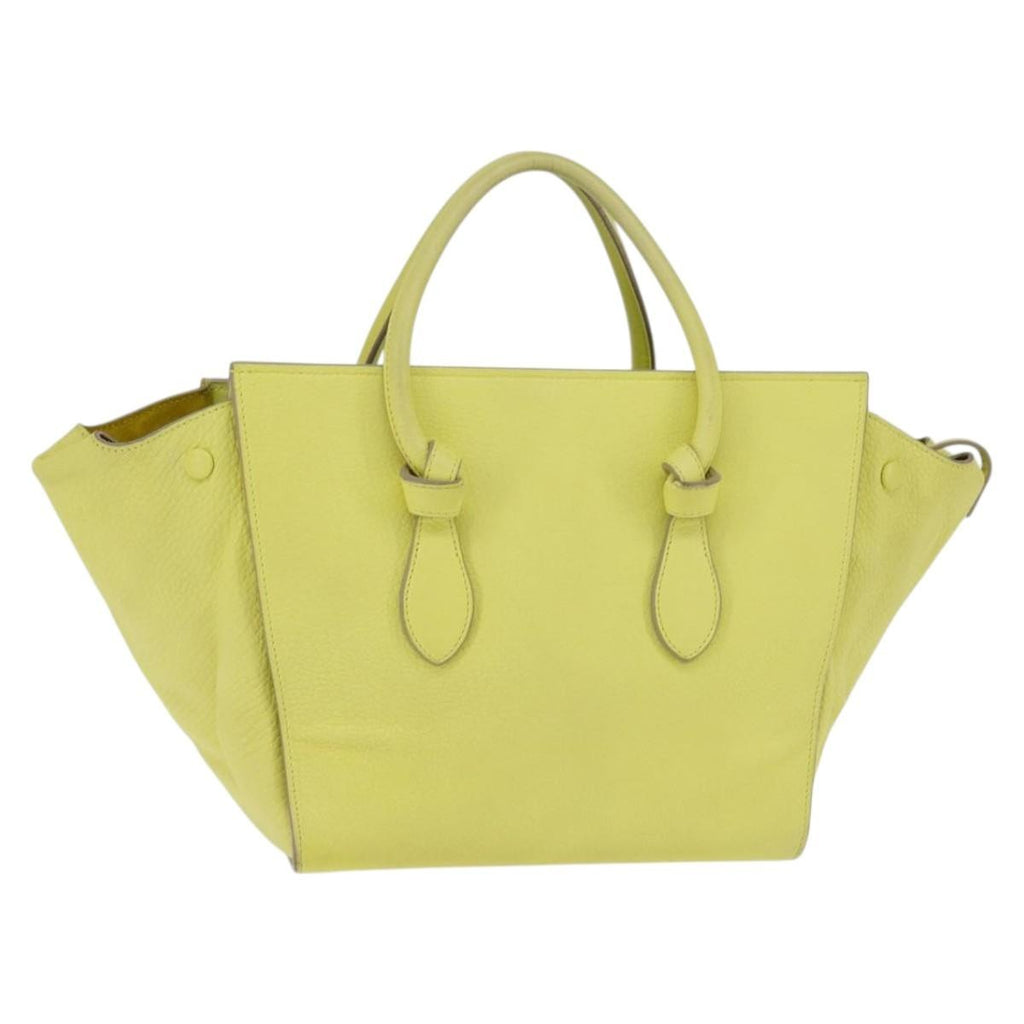 Celine Tie Knot Tote Smooth Leather Yellow Leather Bag