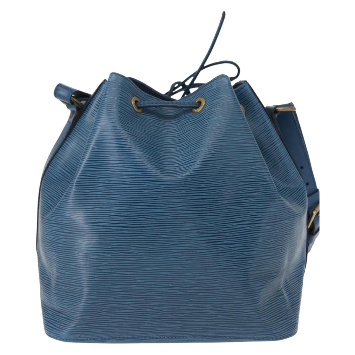 Louis Vuitton Petit Noe Handbag Epi Leather Blue Leather Shoulder Bag