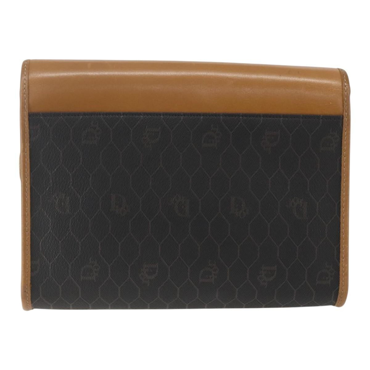 Christian Dior Vintage Honeycomb Shoulder Bag Canvas And Leather Black Pvc Shoulder Bag Bag (Pre-Owned)