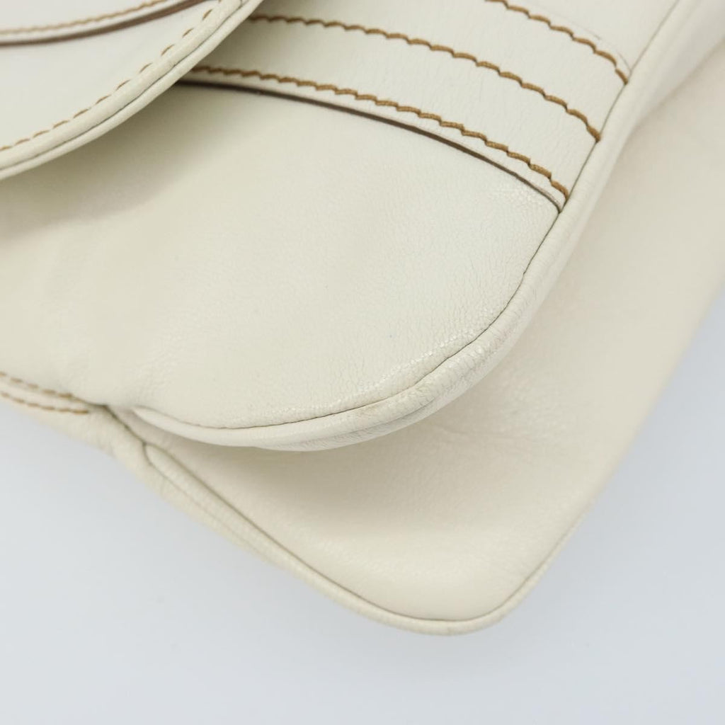 Gucci Vintage Handbag Leather White Leather Handbag (Pre-Owned)