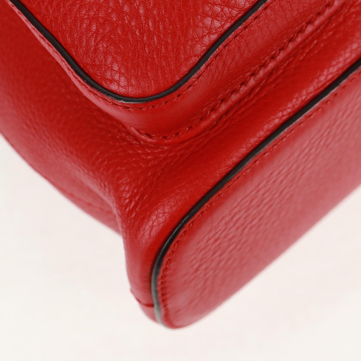 Gucci Bamboo Tassel Backpack Leather Red Leather Backpack Bag (Pre-Owned)