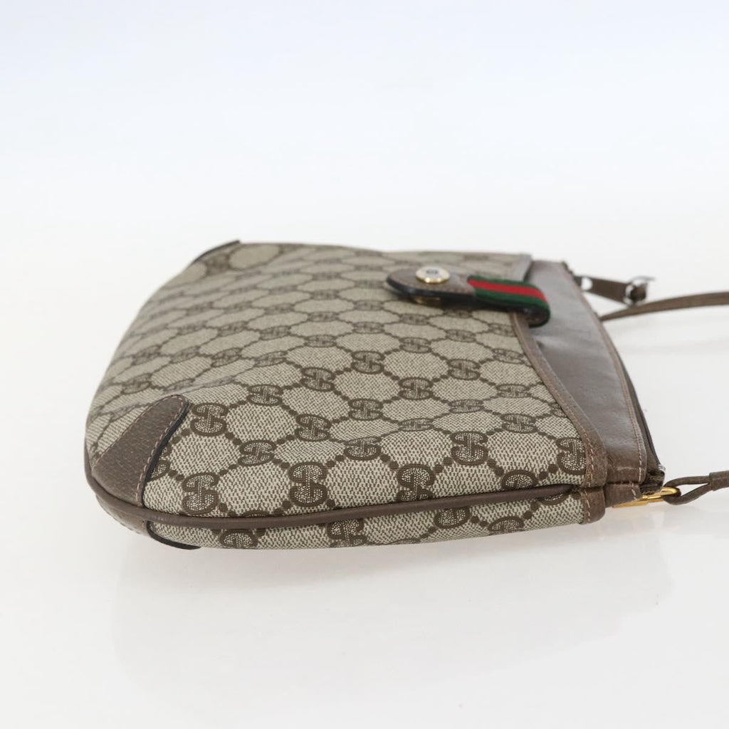 Gucci Vintage Web Crossbody Bag Gg Coated Canvas Beige Canvas Shoulder Bag Bag (Pre-Owned)