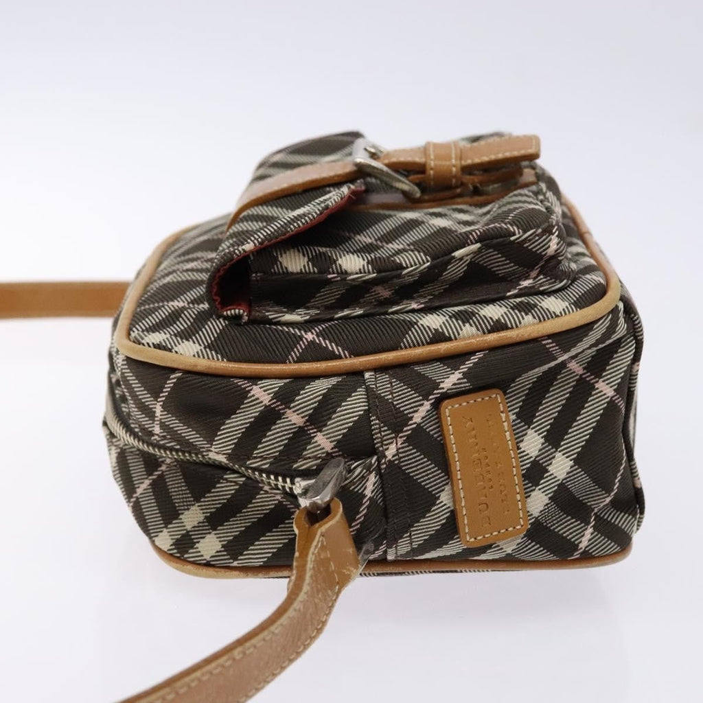 Burberry Nova Check Blue Label Canvas Brown Canvas Shoulder Bag
