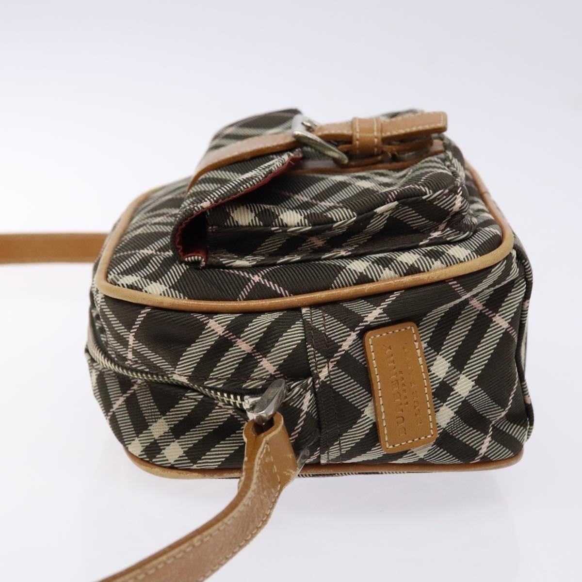 Burberry Nova Check Blue Label Canvas Brown Canvas Shoulder Bag