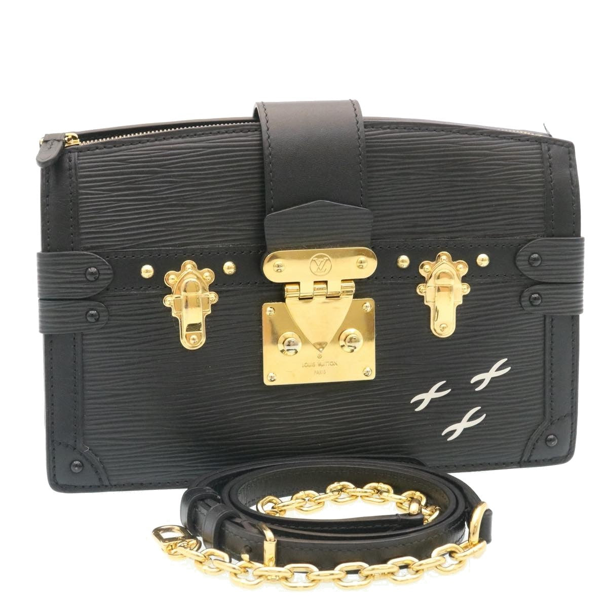 Louis Vuitton Trunk Clutch Epi Leather Black Leather Clutche & Pouche Bag