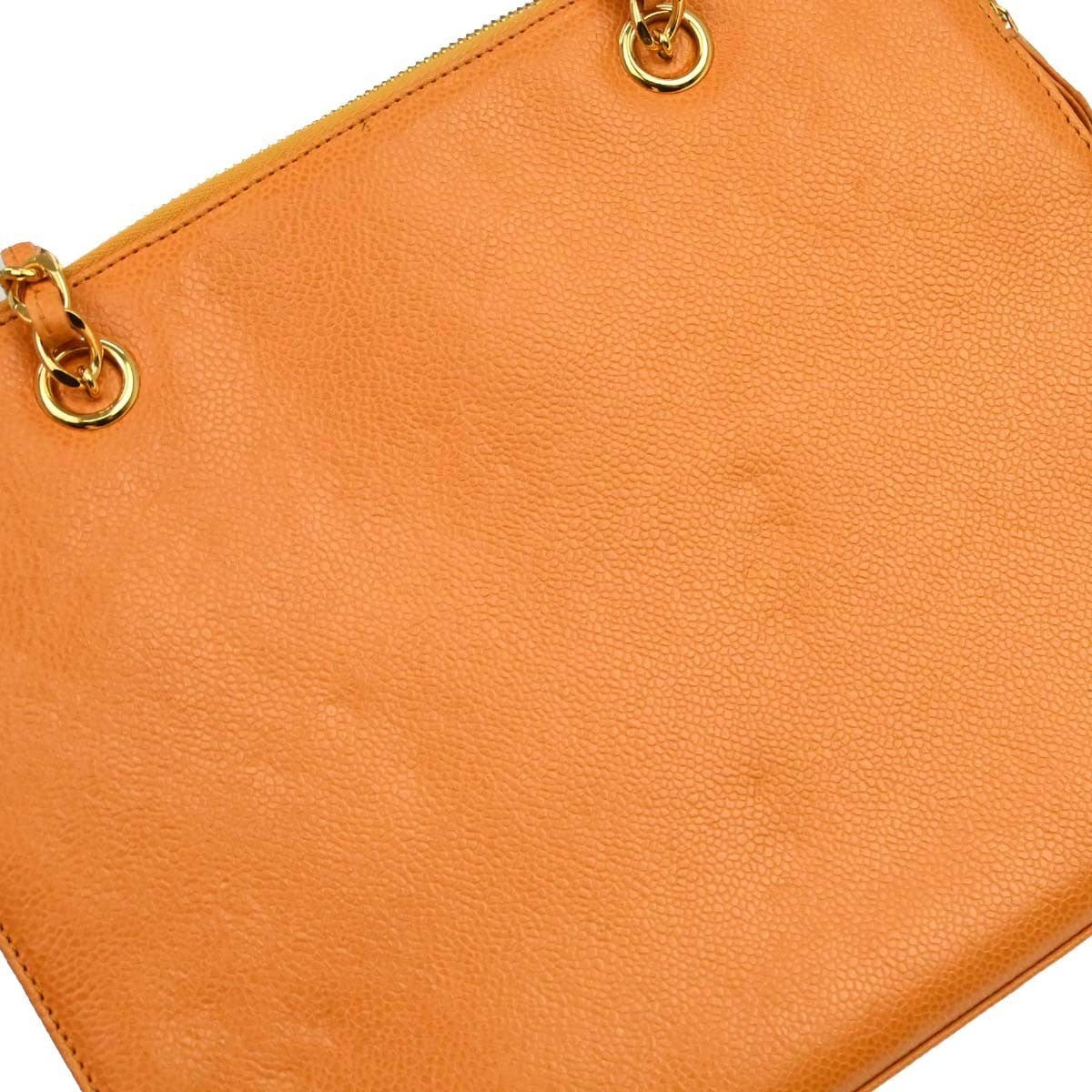 Chanel Vintage Front Pocket Shoulder Bag Leather Orange Leather Shoulder Bag Bag