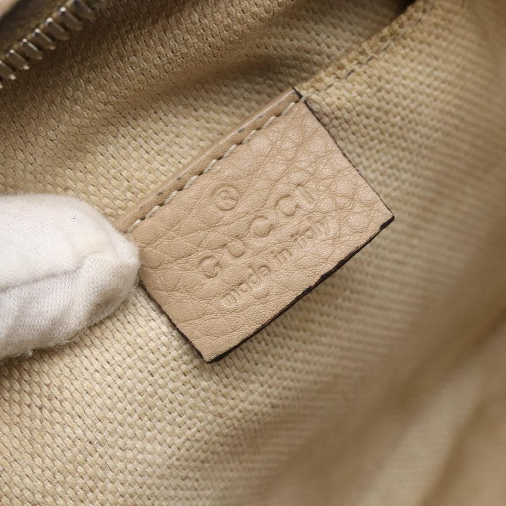 Gucci Soho Disco Crossbody Bag Leather Beige Leather Shoulder Bag Bag (Pre-Owned)