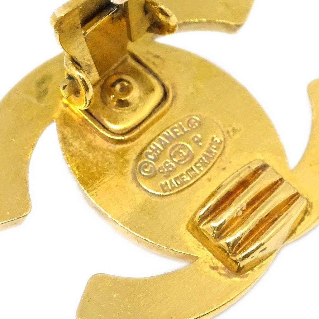 Chanel Cc Turnlock Clip-On Earrings Metal Gold Gold_Plated Earrings Jewelry
