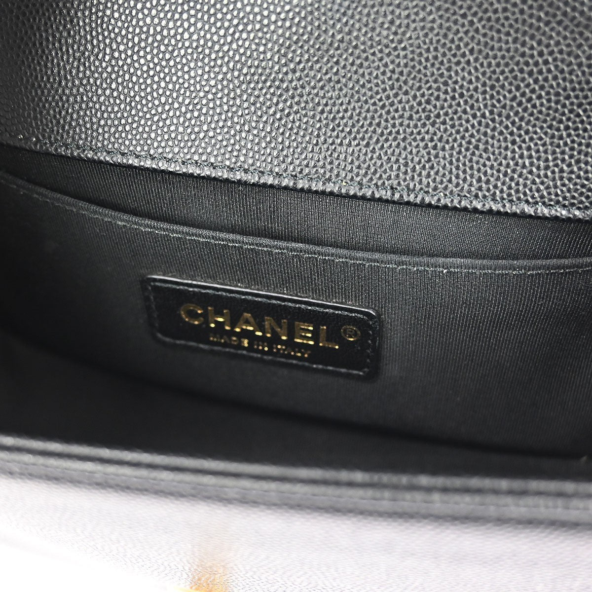 Chanel Boy Flap Bag Quilted Caviar Black Leather Shoulder Bag Bag