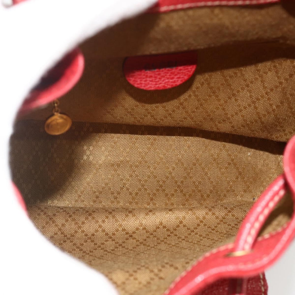 Gucci Gucci Bamboo Backpack Daim Red Suede Backpack Bag (Pre-Owned)