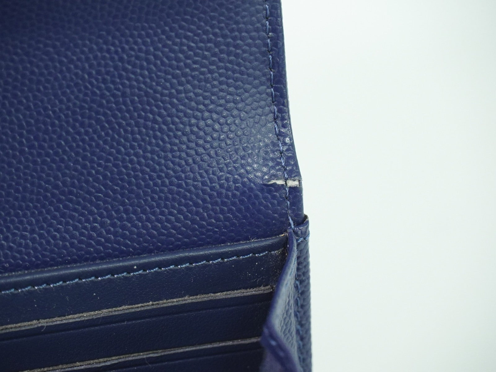 Chanel Deauville Flap Wallet Caviar Navy Leather Wallets Accessory