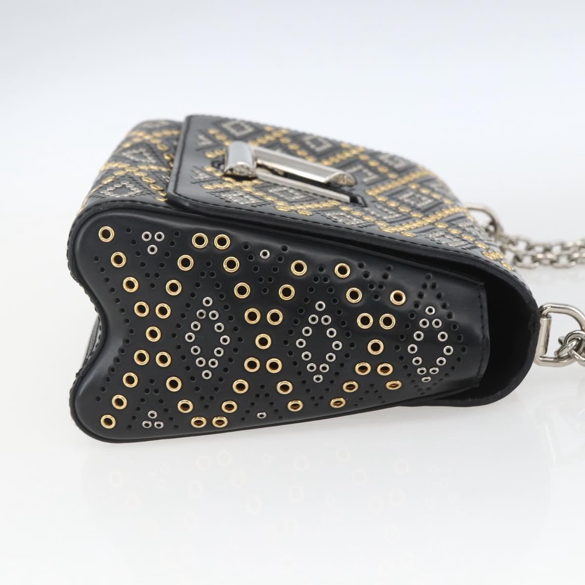 Louis Vuitton Twist Handbag Limited Edition Grommet Embellished Leather Black Leather Shoulder Bag