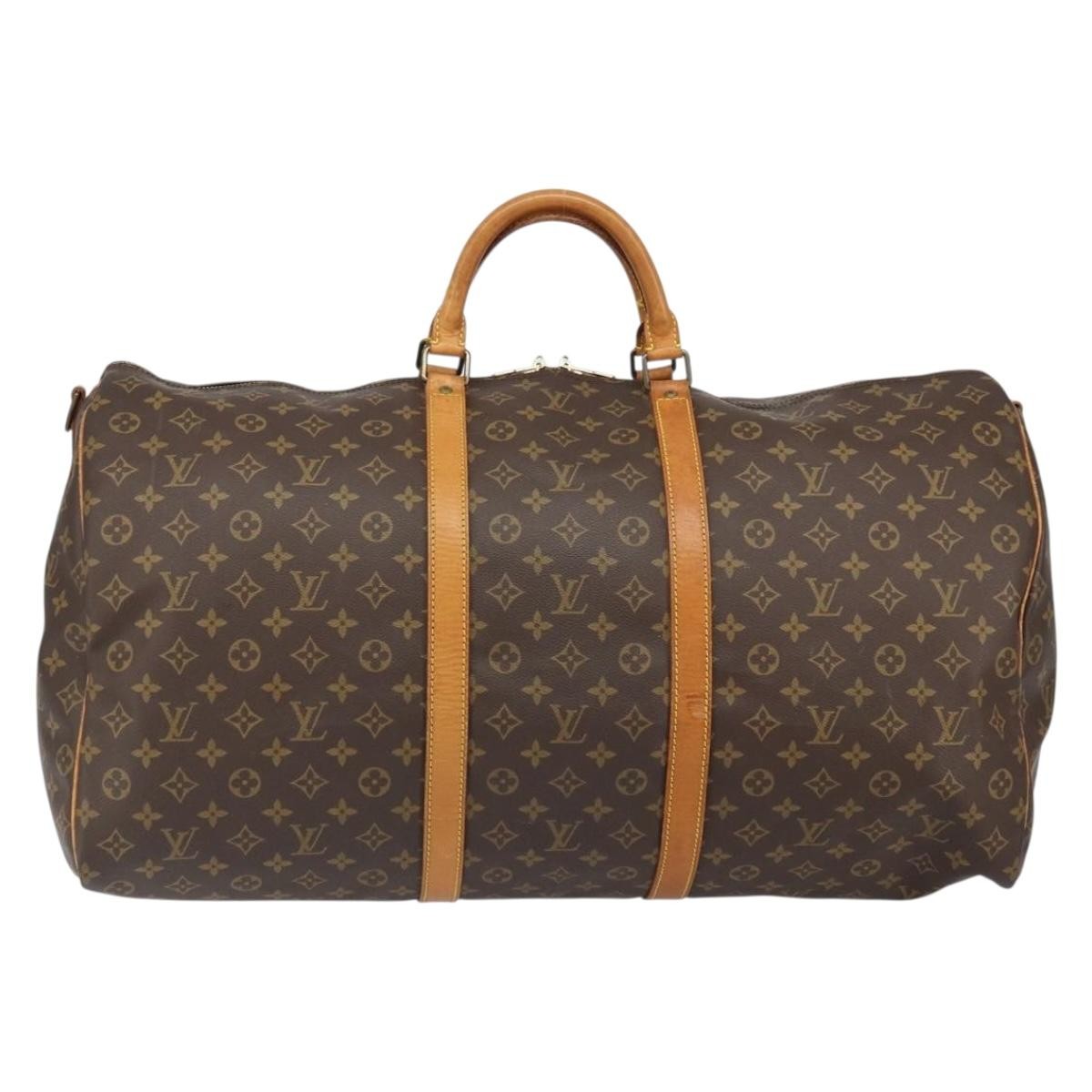 Louis Vuitton Keepall Bandouliere Bag Monogram Canvas Brown Canvas Travel Bag