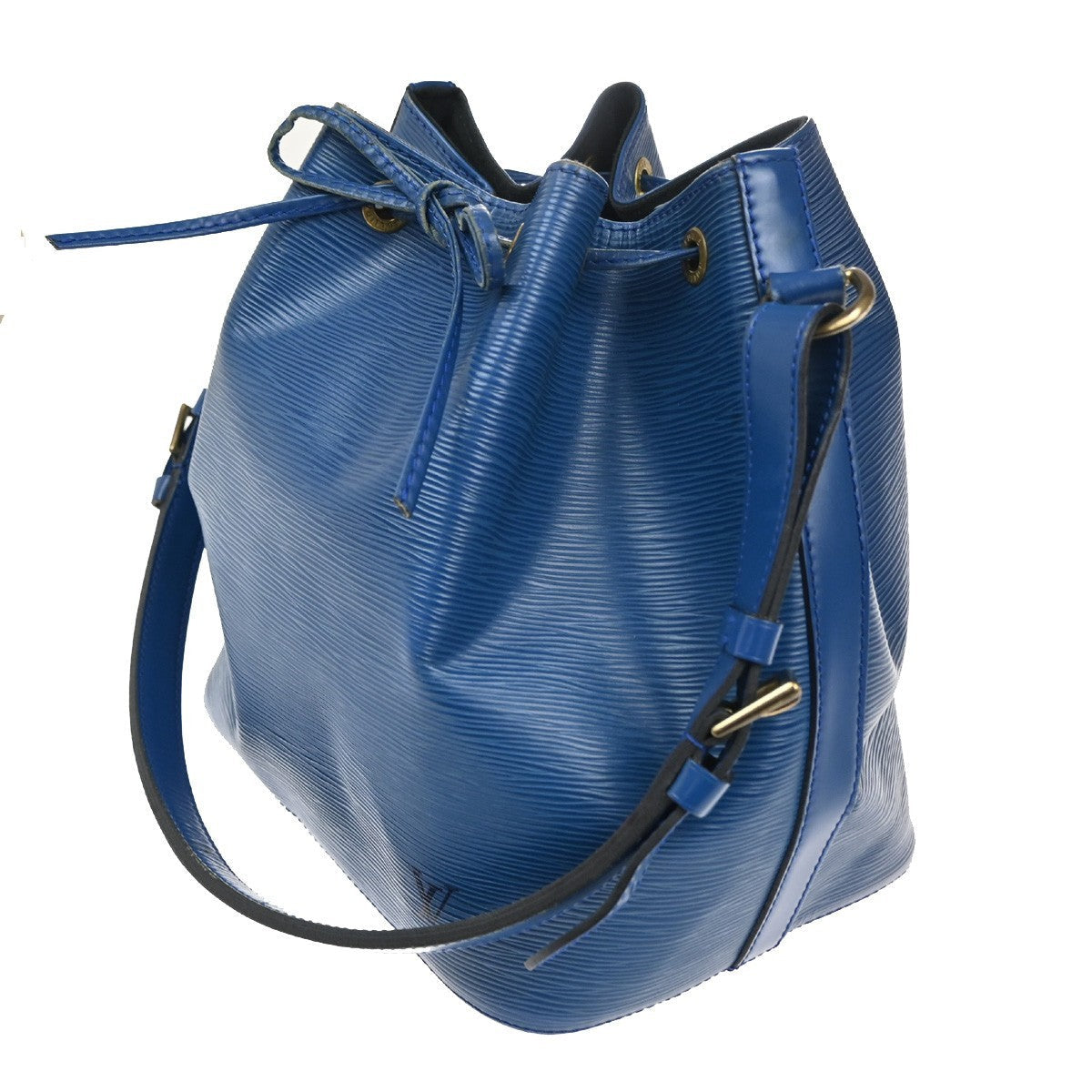Louis Vuitton Petit Noe Handbag Epi Leather Blue Leather Shoulder Bag