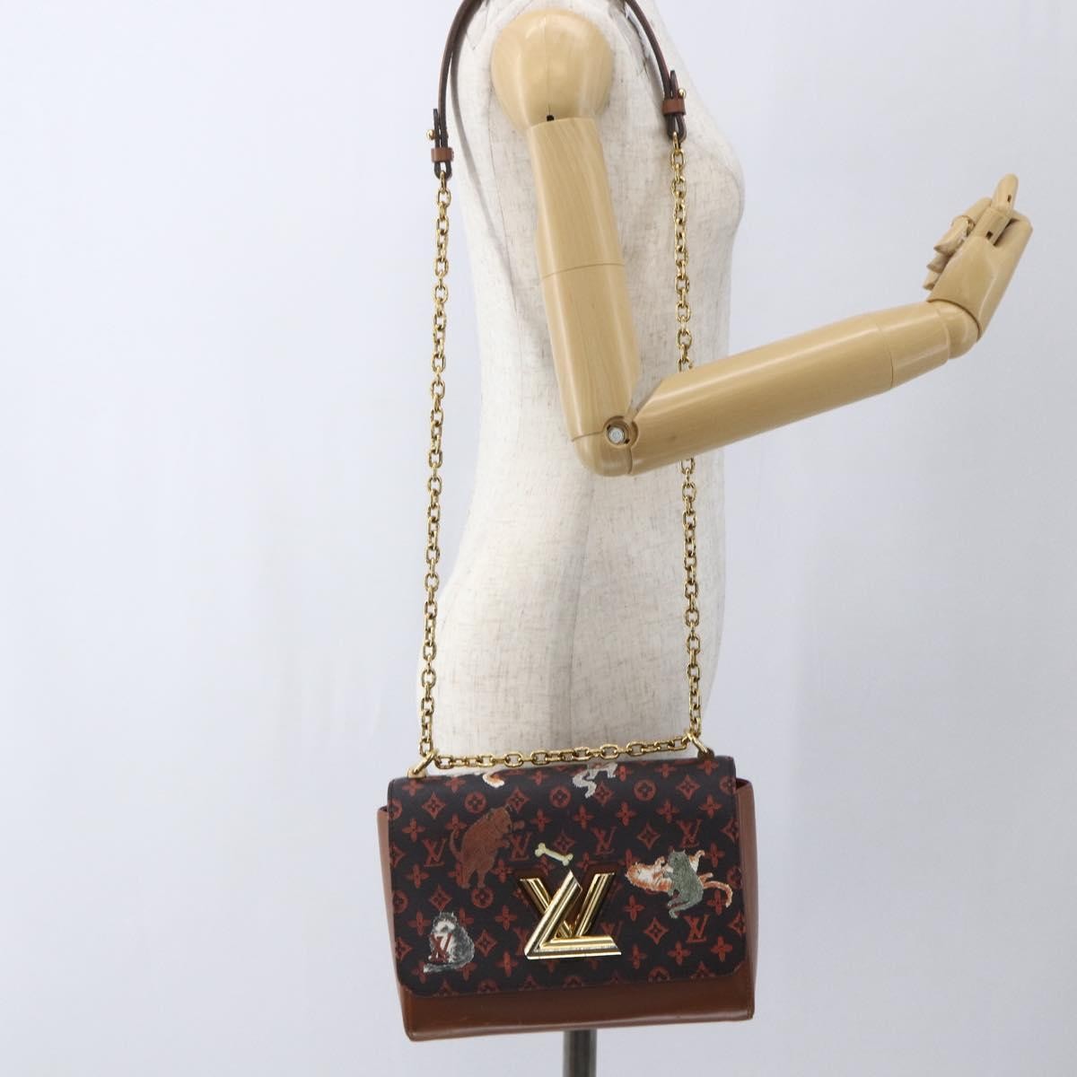 Louis Vuitton Twist Handbag Limited Edition Grace Coddington Catogram Canvas Brown Canvas Shoulder Bag