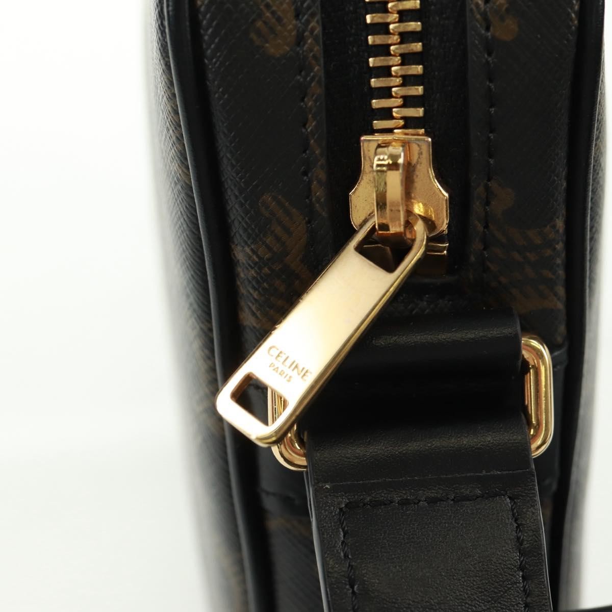 Celine Logo Messenger Bag Triomphe Coated Canvas Black Pvc Shoulder Bag Bag
