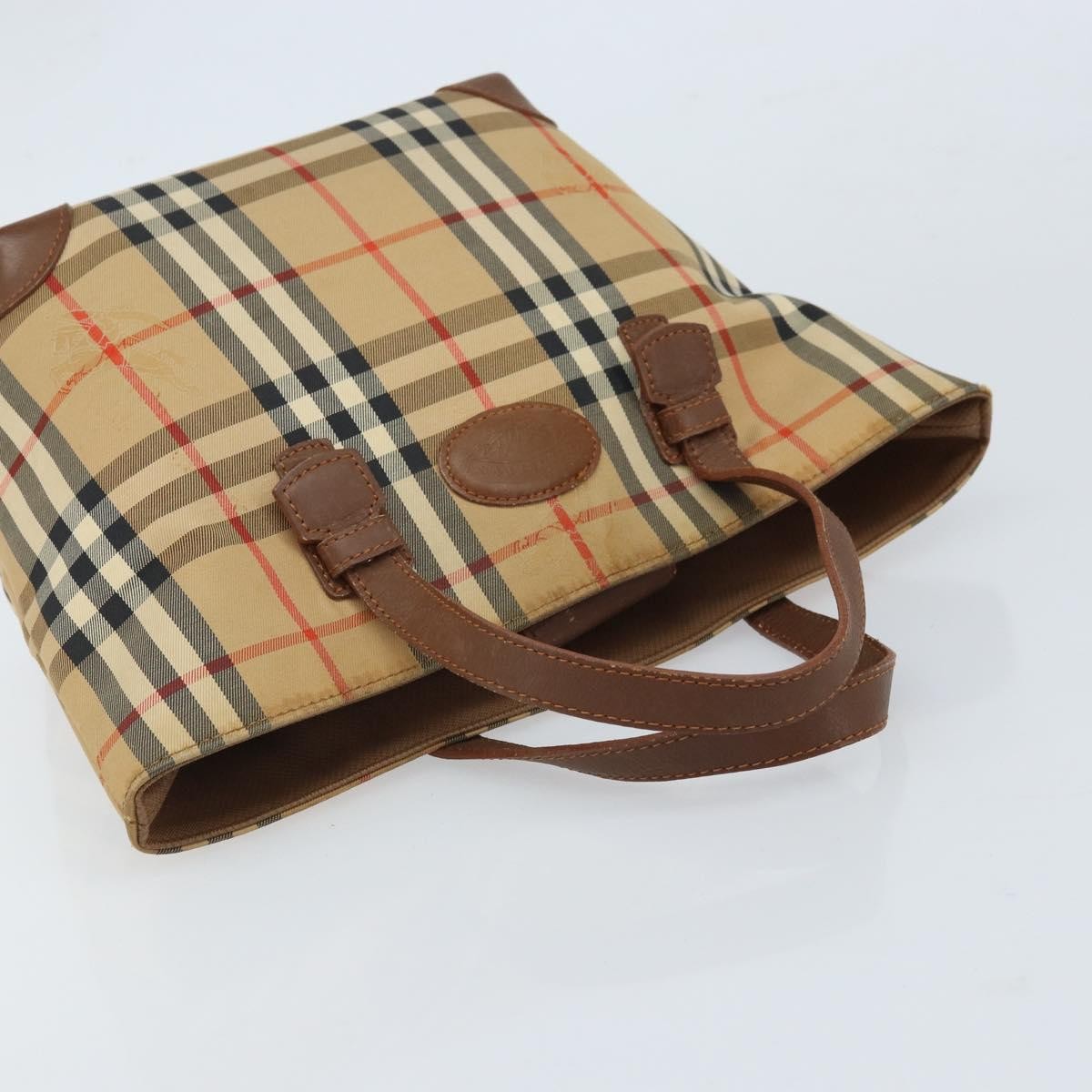 Burberry Nova Check Tote Canvas Check Pattern Beige Canvas Tote Bag