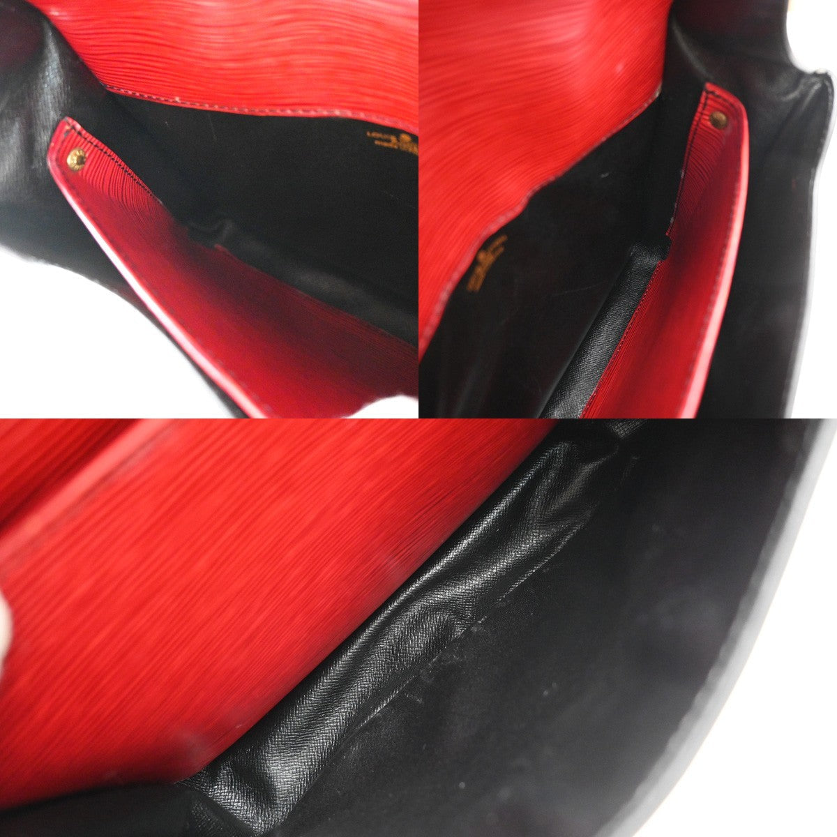 Louis Vuitton Cartouchiere Handbag Epi Leather Red Leather Shoulder Bag