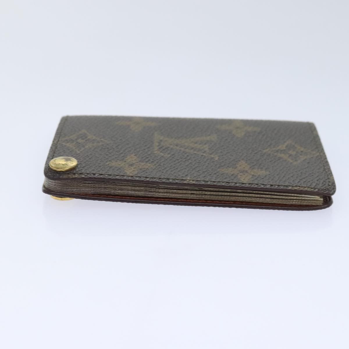 Louis Vuitton Porte Cartes Pression Card Case Monogram Canvas Brown Canvas Card Holders Accessory
