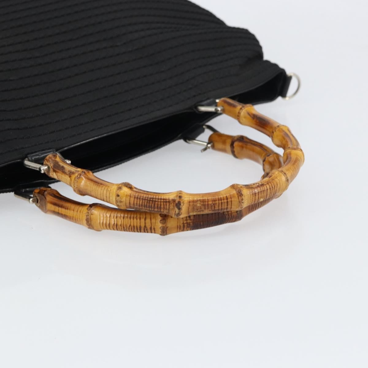 Gucci Vintage Bamboo Handle Bag Nylon Black Nylon Tote Bag Bag (Pre-Owned)