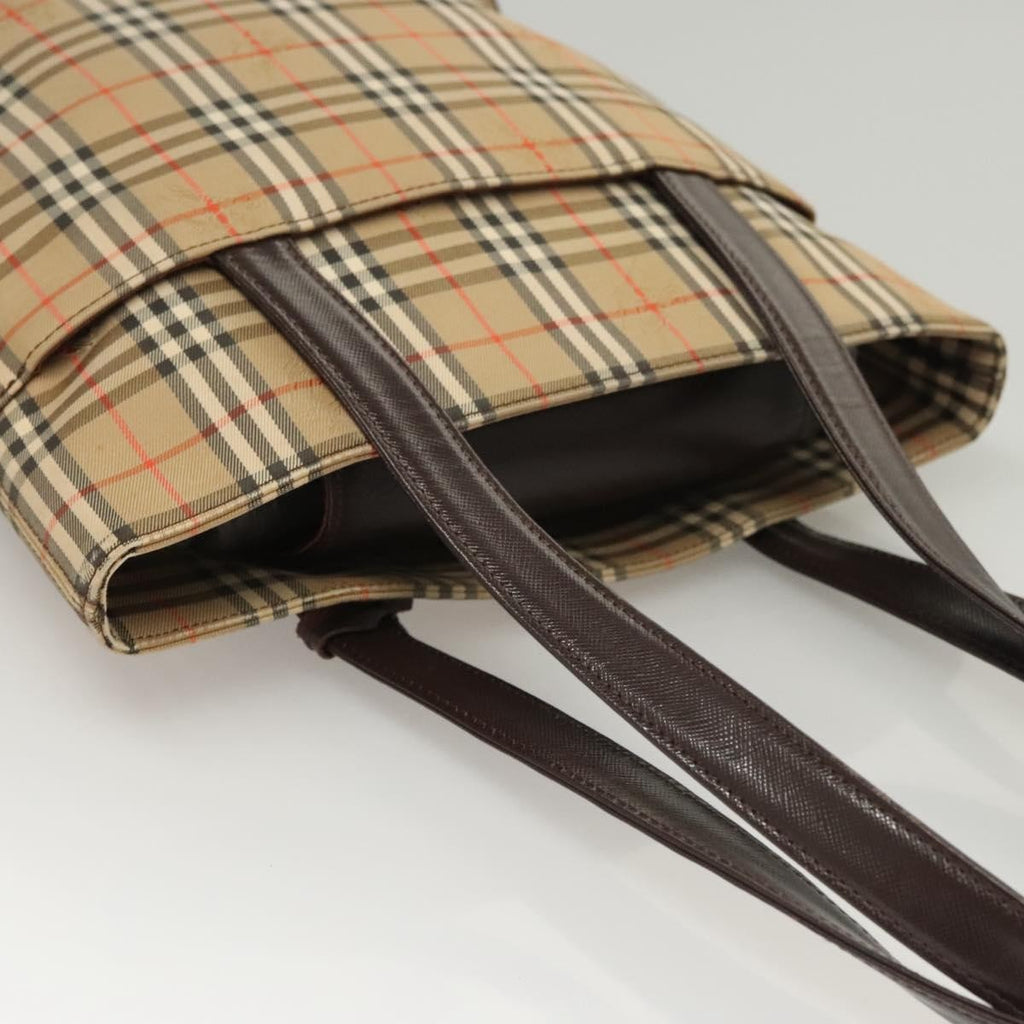 Burberry Nova Check Tote Canvas And Leather Beige Canvas Tote Bag