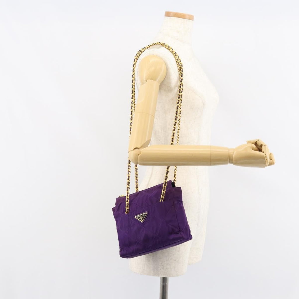Prada Re-Edition 1995 Chain Tote Quilted Re-Nylon Purple Nylon Shoulder Bag Bag