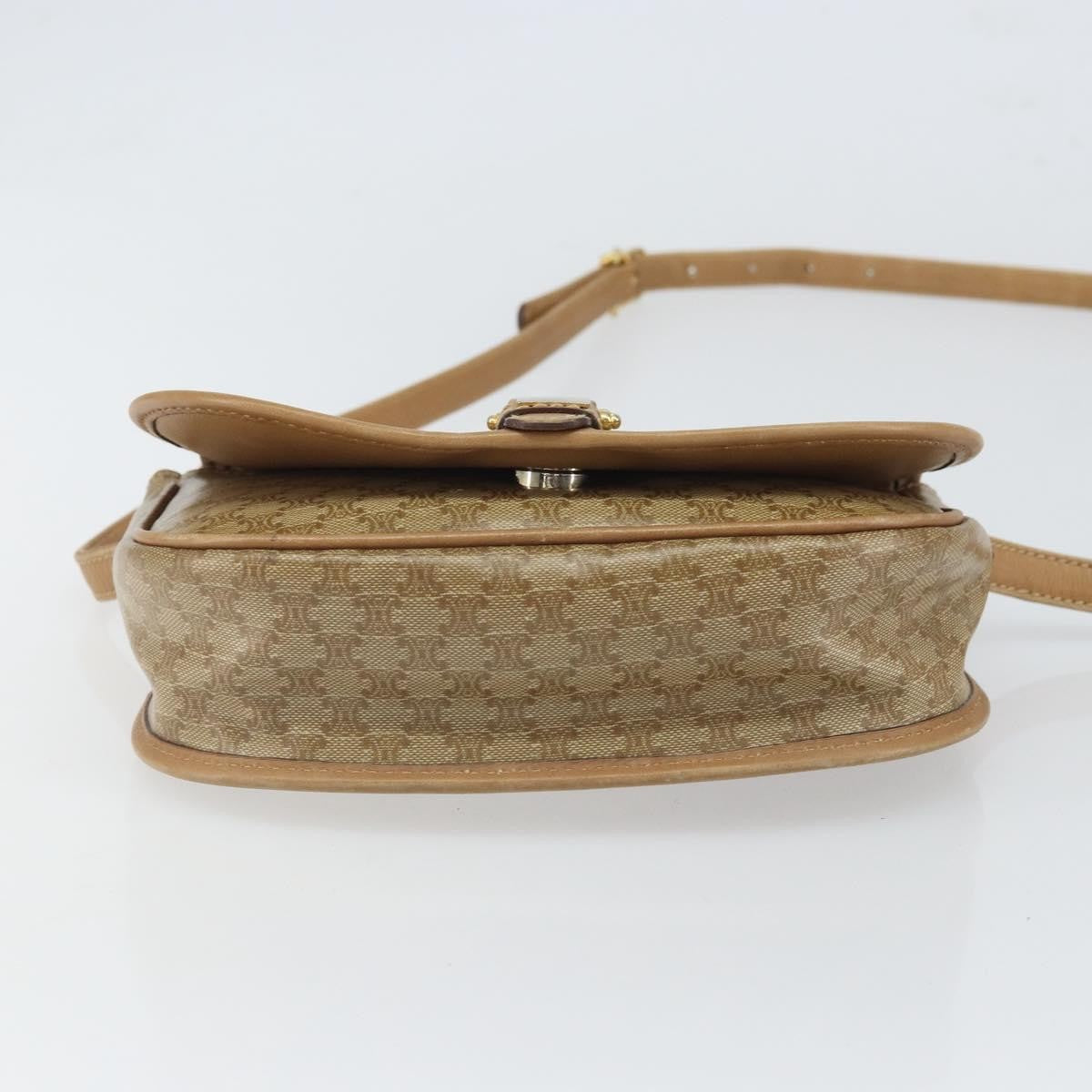 Celine Vintage Macadam Shoulder Bag Canvas Beige Canvas Shoulder Bag Bag