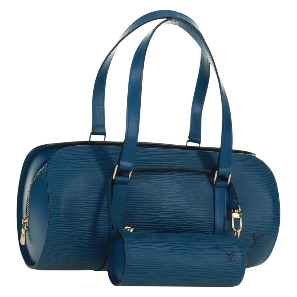 Louis Vuitton Soufflot Handbag Epi Leather Blue Leather Shoulder Bag