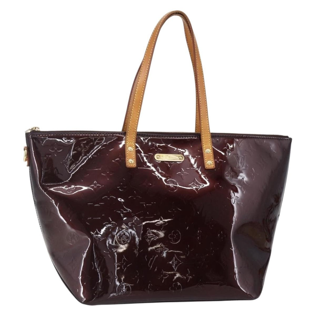 Louis Vuitton Bellevue Handbag Monogram Vernis Purple Patent_Leather Tote Bag