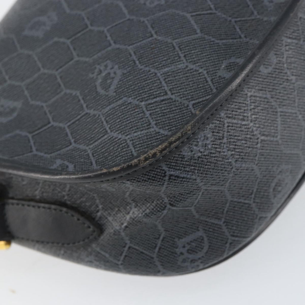 Christian Dior Vintage Honeycomb Shoulder Bag Canvas Black Canvas Shoulder Bag Bag (Pre-Owned)